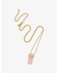 La Maison Du Couturier - Assya London Venus 18Ct Vermeil, Rose Quartz And Cubic Zirconia Necklace - Lyst