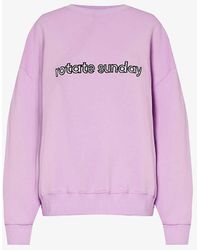 ROTATE SUNDAY - Iris Brand-embroidered Organic-cotton Sweatshirt - Lyst