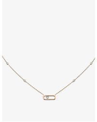 Messika - Move Uno 18ct Rose-gold And 0.10ct Diamond Necklace - Lyst