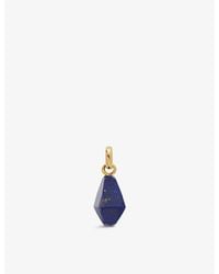 Monica Vinader - Geometric Gemstone 18Ct Recycled-Plated Vermeil Sterling- And Lapis Pendant - Lyst