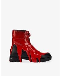 Christian Louboutin - Molten Trapman Flat Faux-Leather Boots - Lyst