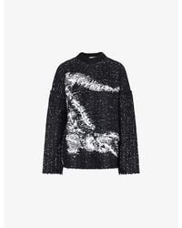 Lacoste - Javier Oversized Logo Intarsia Knit Jumper - Lyst