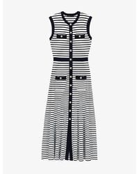 Maje - Breton-Stripe Sleeveless Cotton-Blend Maxi Dress - Lyst