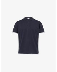 7 For All Mankind - Double-Layer Collared Cotton Polo Top - Lyst