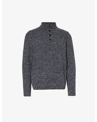 Barbour - Vy Marl Button-fastened Regular-fit Cotton And Wool-blend Jumper - Lyst