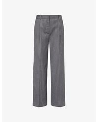 Anine Bing - Trent Pinstripe Wool Trousers - Lyst