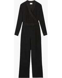 Claudie Pierlot - Wrap-over Double-breasted Woven Trouser Suit - Lyst
