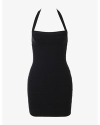 House Of Cb - The Silhouette Halterneck Woven Mini Dress - Lyst