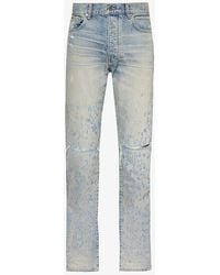 Amiri - Shotgun Distressed Straight-leg Denim Jeans - Lyst