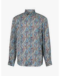 Dries Van Noten - Caper Paisley Long-Sleeve Satin Shirt - Lyst