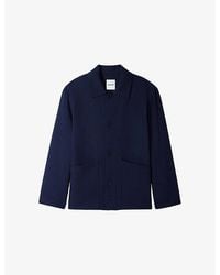 Sandro - Buttoned Long-Sleeve Wool Worker Jacket - Lyst