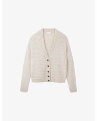 The White Company - V-Neck Textured Knitted Cardigan - Lyst