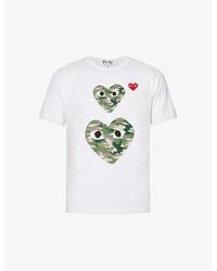 COMME DES GARÇONS PLAY - Double Camo Heart Brand-Print Regular-Fit Cotton-Jersey T-Shirt - Lyst