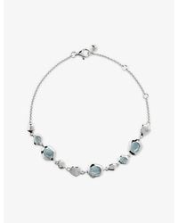 Monica Vinader - Odyssey Gemstone Pebbled Sterling- And Aquamarine Chain Bracelet - Lyst