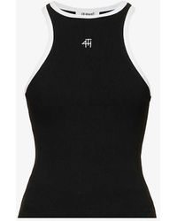 4th & Reckless - Everyday Racer Logo-embroidered Stretch-cotton Vest Top - Lyst