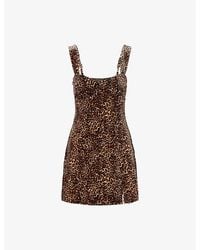 GOOD AMERICAN - Velvet Shoulder-Straps Stretch-Woven Mini Dress - Lyst