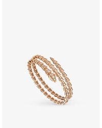 BVLGARI - Serpenti Viper 18Ct Rose- And 5.42Ct Brilliant-Cut Diamond Bracelet - Lyst
