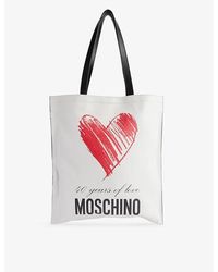 Moschino - Graphic-pattern Leather Tote Bag - Lyst