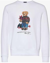 Polo Ralph Lauren - Bear-print Crewneck Cotton-blend Sweatshirt - Lyst