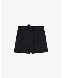 Reiss - Avril Belted-Waist Regular-Fit Woven Shorts - Lyst