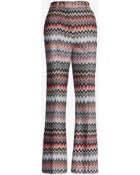 Missoni - Chevron-pattern Straight-leg Mid-rise Cotton-blend Trousers - Lyst