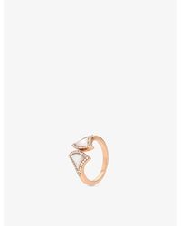 BVLGARI - Diva's Dream 18ct Rose-gold, Mother-of-pearl And 0.17ct Brilliant-cut Diamond Ring - Lyst