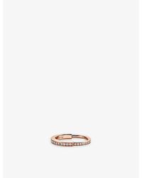 Tiffany & Co. - Lock 18ct Rose-gold And 0.36ct Diamond Ring - Lyst