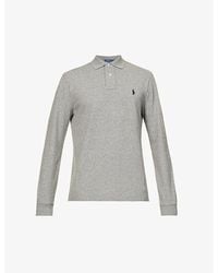 Polo Ralph Lauren - Long-Sleeved Logo-Embroidered Custom Slim-Fit Cotton-Piqué Polo Shirt - Lyst