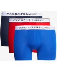 Polo Ralph Lauren - Pack Of Three Branded-waistband Stretch-cotton Boxer Briefs X - Lyst