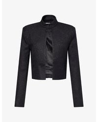 Odd Muse - Cropped Metallic-Tweed Jacket - Lyst