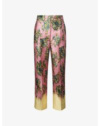 ALÉMAIS - Faye Wide-Leg Satin Trousers - Lyst