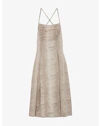Reiss - Eloise Snake-Print Woven Midi Beach Dress - Lyst