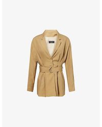 Rag & Bone - Mandi Belted Linen-Blend Blazer - Lyst