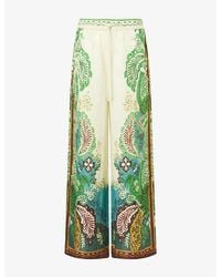 ALÉMAIS - Florence Jacquard Satin Trousers - Lyst