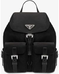 Prada - Logo-plaque Recycled-polyamide Backpack - Lyst