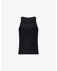 Tom Ford - Ribbed Scoop-Neck Cotton-Blend Top - Lyst