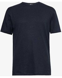7 For All Mankind - Branded-patch Short-sleeved Stretch-linen Jersey T-shirt - Lyst