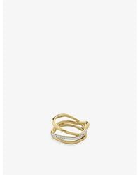 Monica Vinader - Riva 18Ct- Vermeil-Plated Sterling And Diamond Ring - Lyst