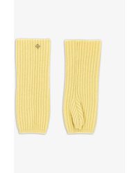 Sandro Womens Jaunes / Oranges Mendy Fingerless Knitted Mittens 1 Size - Yellow
