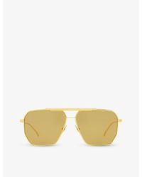Bottega Veneta - 6j000237 Bv1012s Pilot-frame Metal Sunglasses - Lyst