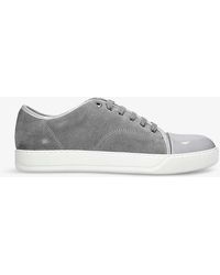 Lanvin - Dbb1 Contrast-sole Suede And Leather Low-top Trainers - Lyst