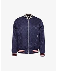 Gucci - gg-pattern Reversible Woven Varsity Jacket - Lyst