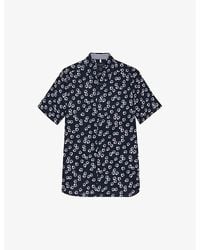 Ted Baker - Alfanso Floral-print Slim-fit Stretch-cotton Shirt - Lyst
