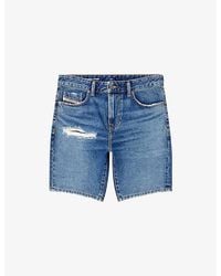 DIESEL - D-Fin Distressed Slim-Fit Denim Shorts - Lyst