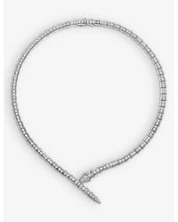 BVLGARI - Serpenti Viper 18ct White-gold And 5.26ct Diamond Necklace - Lyst