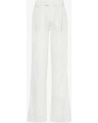 7 For All Mankind - Pleated Straight-leg Mid-rise Woven Trousers - Lyst