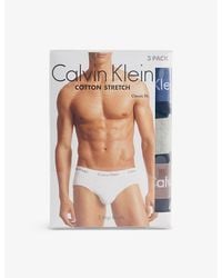 Calvin Klein - Branded-Waistband Pack Of Three Stretch-Cotton Briefs - Lyst