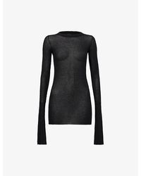 Rick Owens - Basic Sheer Ribbed Long-Sleeve Jersey T-Shirt - Lyst