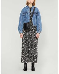 maje cropped denim jacket