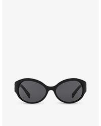 Celine - Cl40271i Triomphe Oval-frame Acetate Sunglasses - Lyst